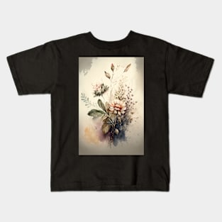 Boho Flower Watercolor Kids T-Shirt